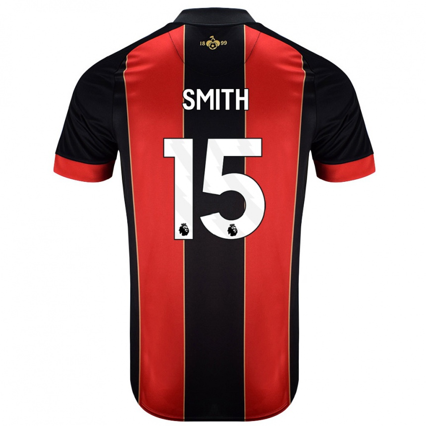 Kids Football Adam Smith #15 Red Black Home Jersey 2024/25 T-Shirt Nz