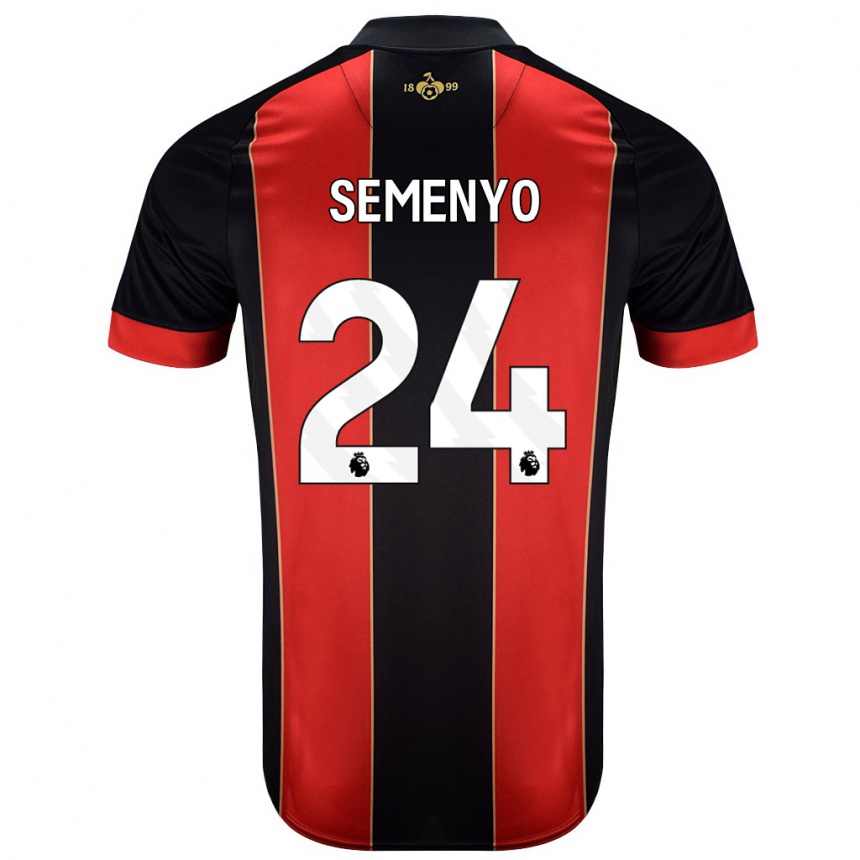 Kids Football Antoine Semenyo #24 Red Black Home Jersey 2024/25 T-Shirt Nz