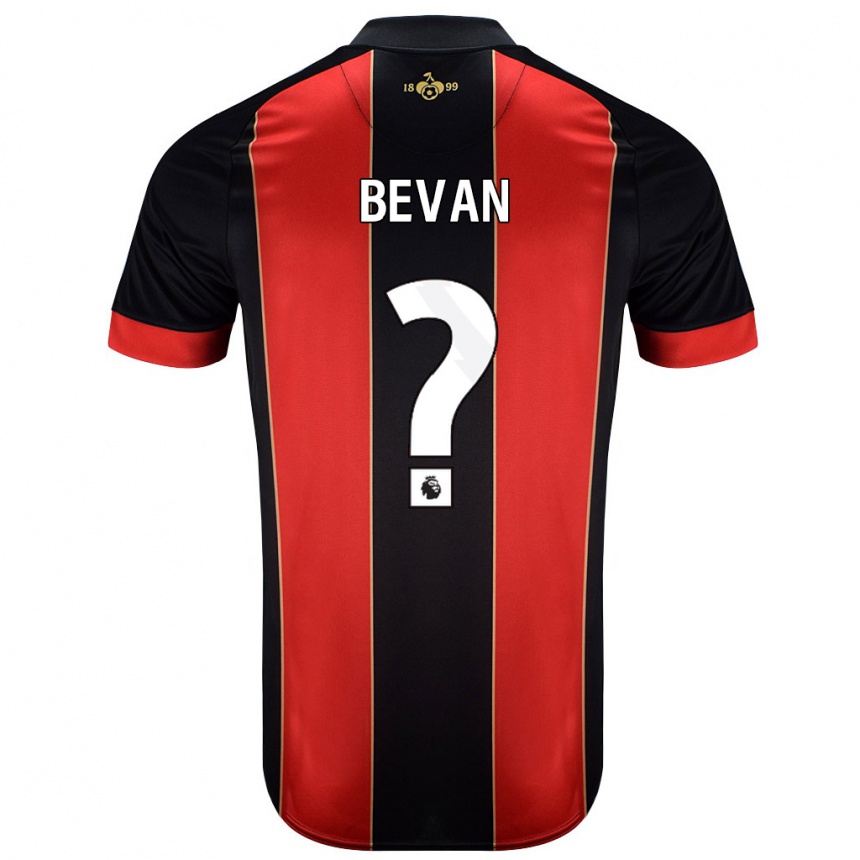 Kids Football Owen Bevan #0 Red Black Home Jersey 2024/25 T-Shirt Nz