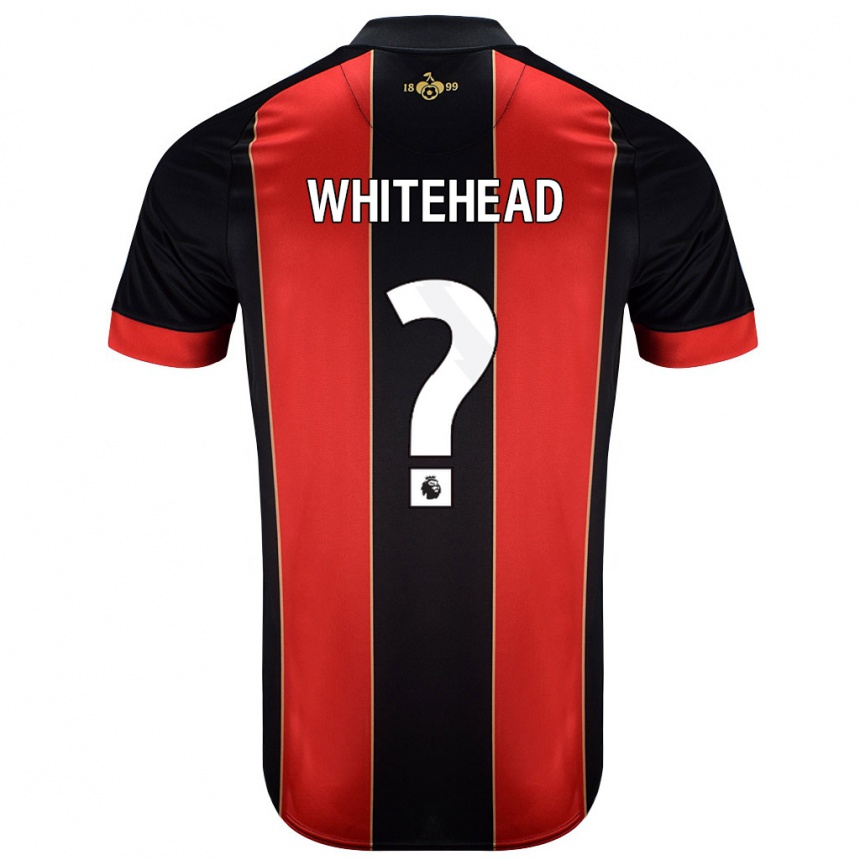 Kids Football Tommy Whitehead #0 Red Black Home Jersey 2024/25 T-Shirt Nz