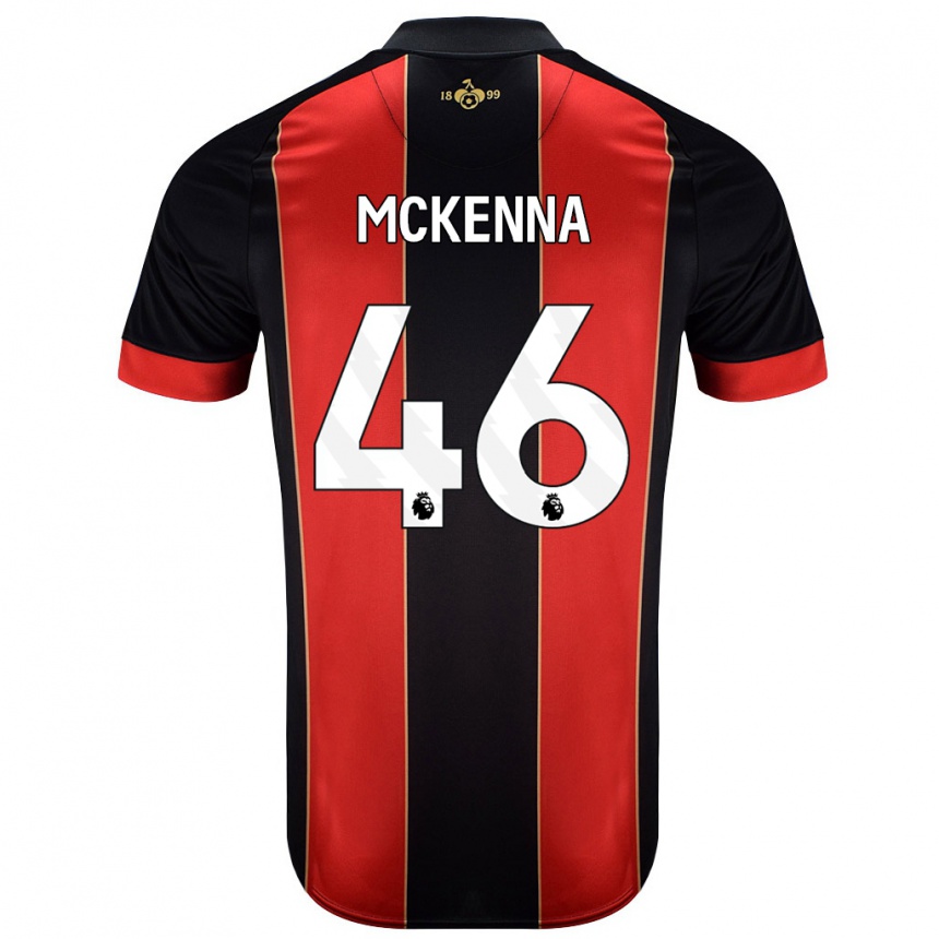 Kids Football Callan Mckenna #46 Red Black Home Jersey 2024/25 T-Shirt Nz