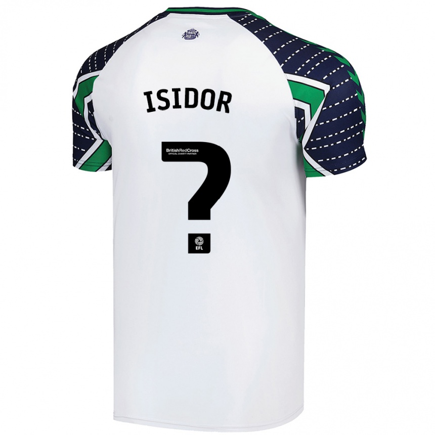 Kids Football Wilson Isidor #0 White Away Jersey 2024/25 T-Shirt Nz