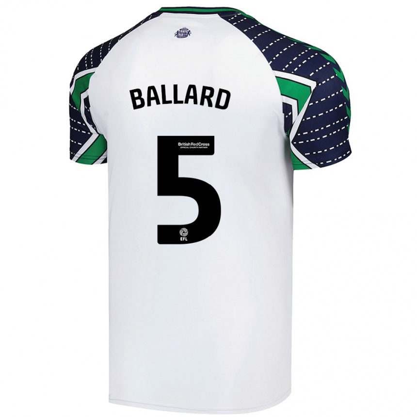 Kids Football Daniel Ballard #5 White Away Jersey 2024/25 T-Shirt Nz