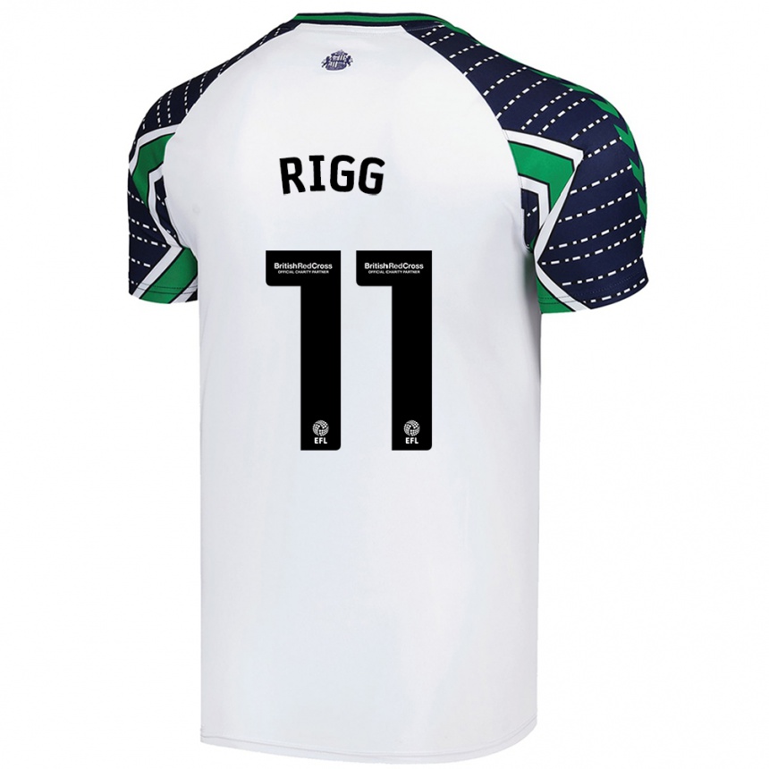 Kids Football Chris Rigg #11 White Away Jersey 2024/25 T-Shirt Nz