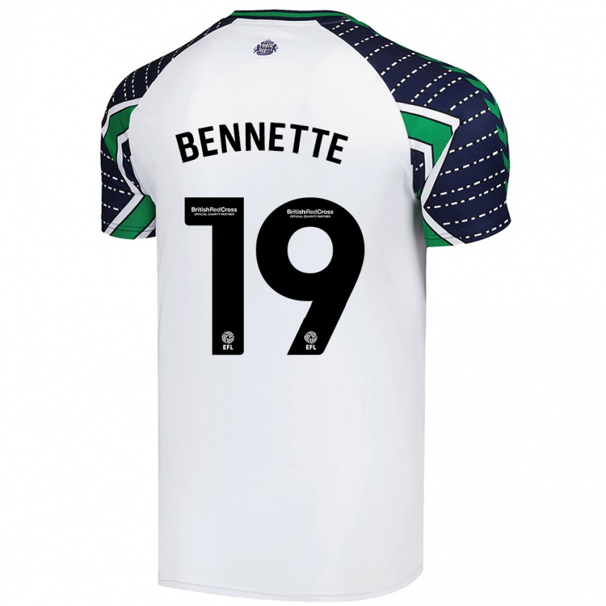 Kids Football Jewison Bennette #19 White Away Jersey 2024/25 T-Shirt Nz