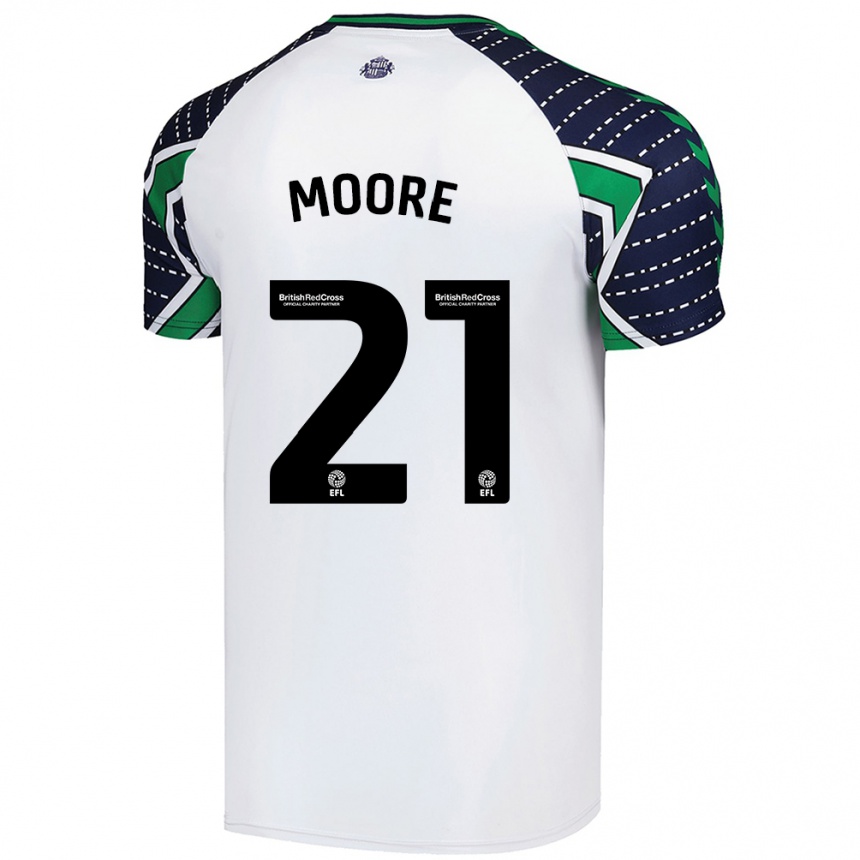 Kids Football Simon Moore #21 White Away Jersey 2024/25 T-Shirt Nz