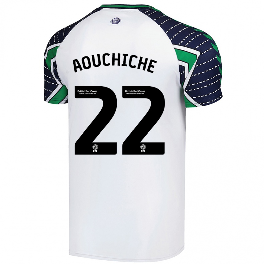 Kids Football Adil Aouchiche #22 White Away Jersey 2024/25 T-Shirt Nz