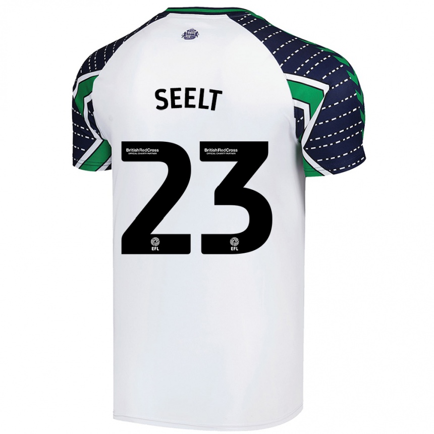 Kids Football Jenson Seelt #23 White Away Jersey 2024/25 T-Shirt Nz