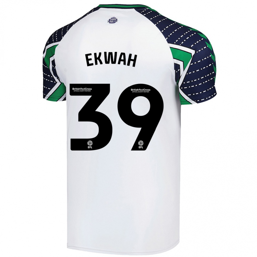 Kids Football Pierre Ekwah #39 White Away Jersey 2024/25 T-Shirt Nz