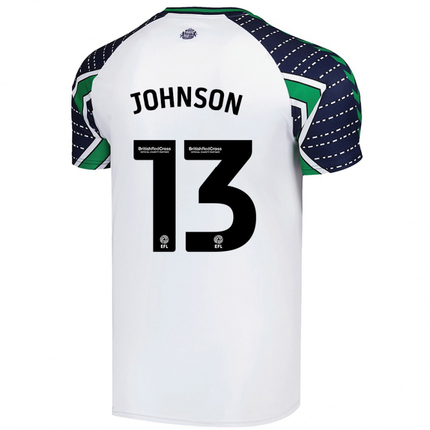 Kids Football Zak Johnson #13 White Away Jersey 2024/25 T-Shirt Nz