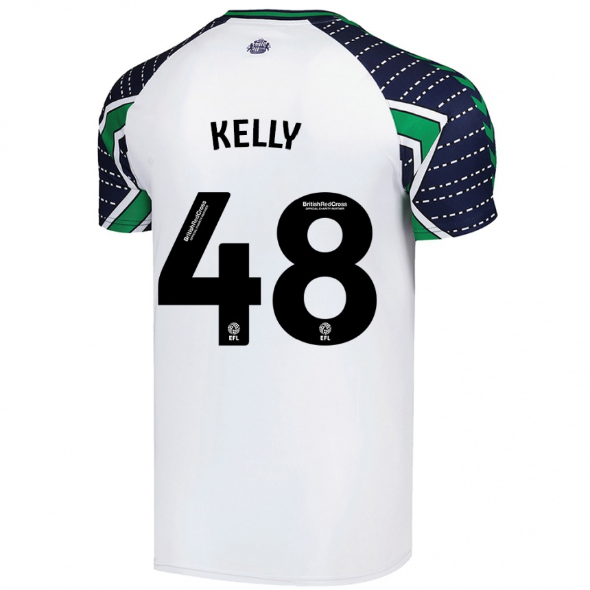 Kids Football Caden Kelly #48 White Away Jersey 2024/25 T-Shirt Nz