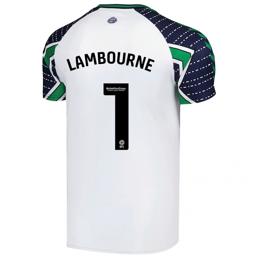 Kids Football Demi Lambourne #1 White Away Jersey 2024/25 T-Shirt Nz