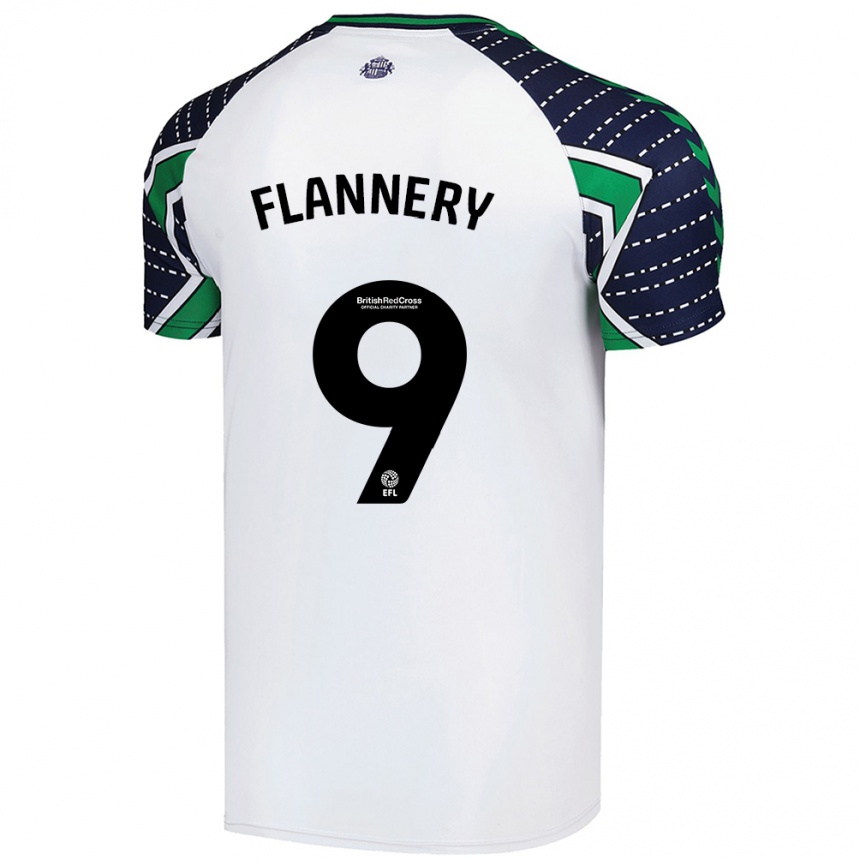 Kids Football Keira Flannery #9 White Away Jersey 2024/25 T-Shirt Nz