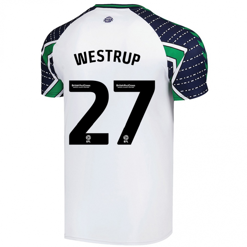 Kids Football Brianna Westrup #27 White Away Jersey 2024/25 T-Shirt Nz