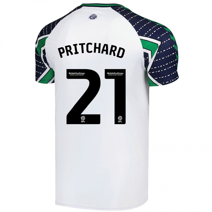 Kids Football Alex Pritchard #21 White Away Jersey 2024/25 T-Shirt Nz