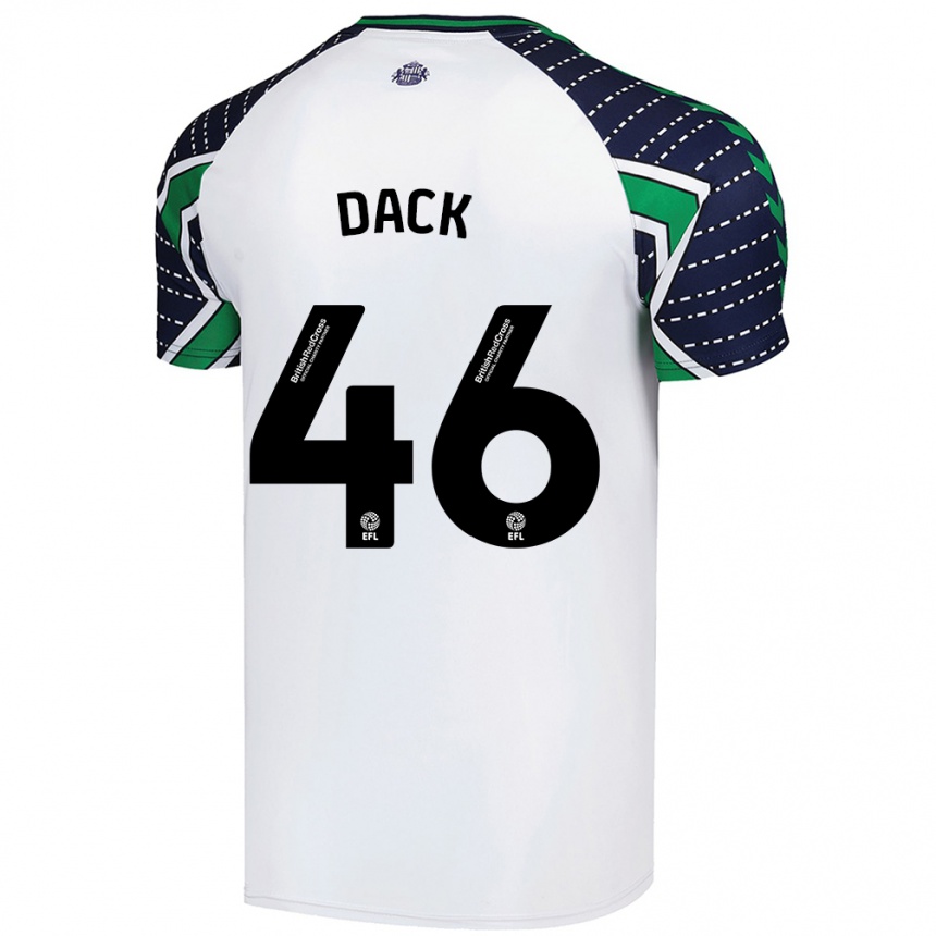 Kids Football Bradley Dack #46 White Away Jersey 2024/25 T-Shirt Nz