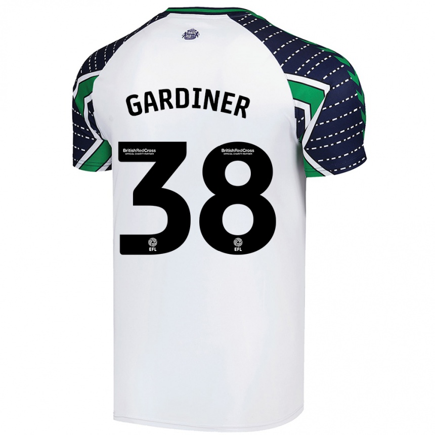 Kids Football Harry Gardiner #38 White Away Jersey 2024/25 T-Shirt Nz