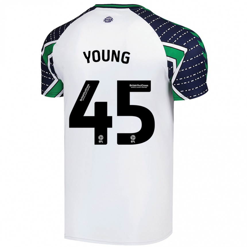 Kids Football Matthew Young #45 White Away Jersey 2024/25 T-Shirt Nz