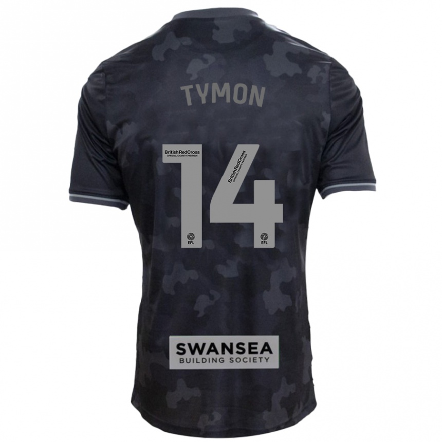 Kids Football Josh Tymon #14 Black Away Jersey 2024/25 T-Shirt Nz