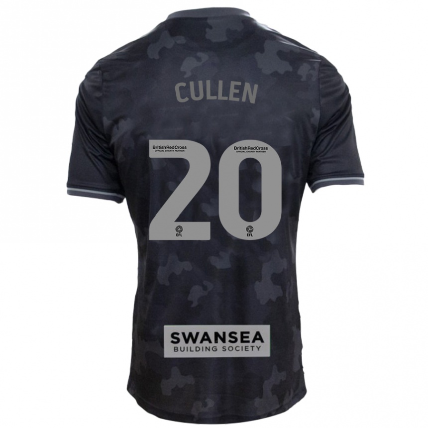 Kids Football Liam Cullen #20 Black Away Jersey 2024/25 T-Shirt Nz