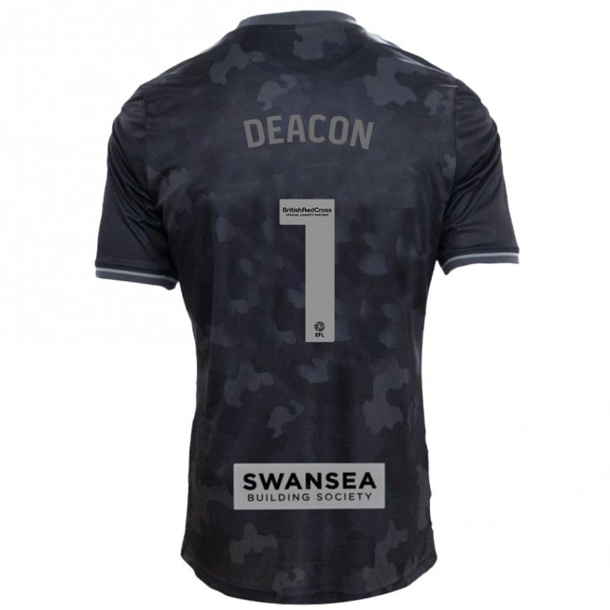 Kids Football Chelsea Deacon #1 Black Away Jersey 2024/25 T-Shirt Nz