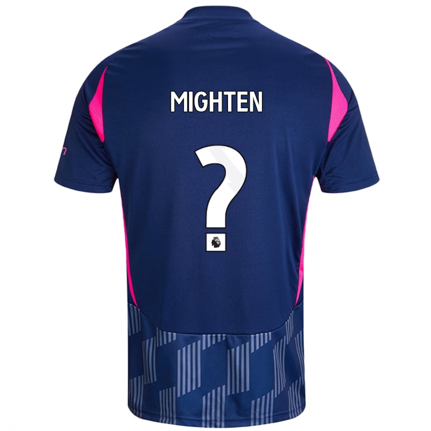 Kids Football Alex Mighten #0 Royal Blue Pink Away Jersey 2024/25 T-Shirt Nz