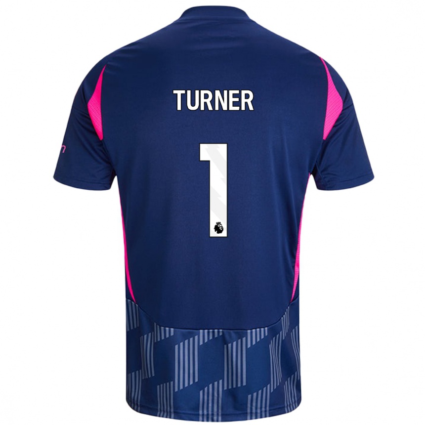 Kids Football Matt Turner #1 Royal Blue Pink Away Jersey 2024/25 T-Shirt Nz