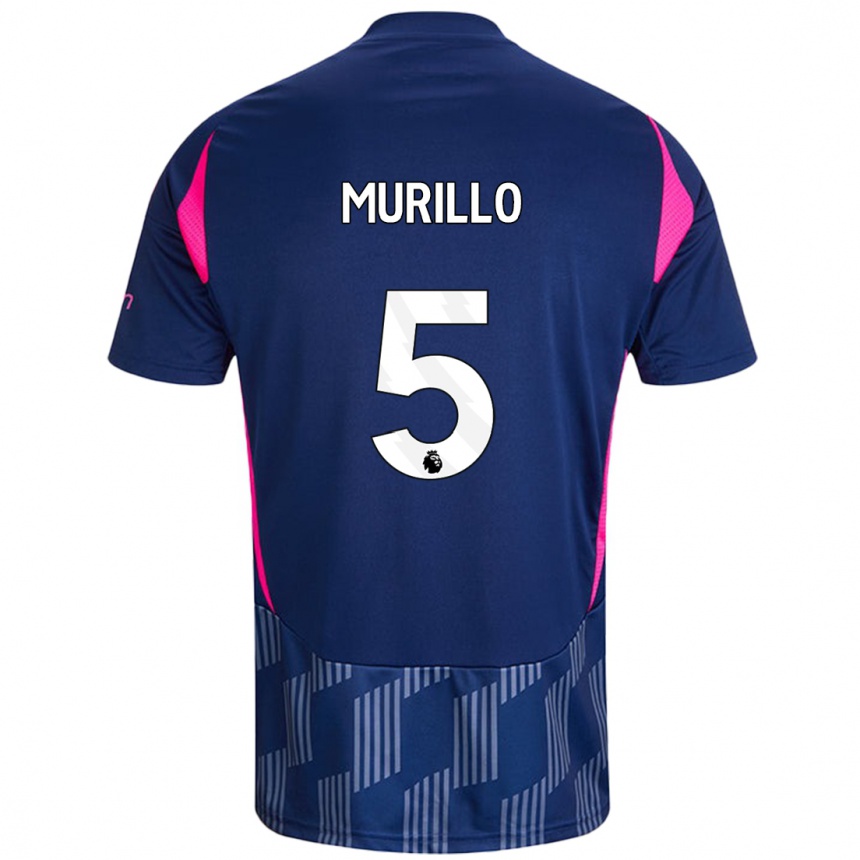 Kids Football Murillo #5 Royal Blue Pink Away Jersey 2024/25 T-Shirt Nz