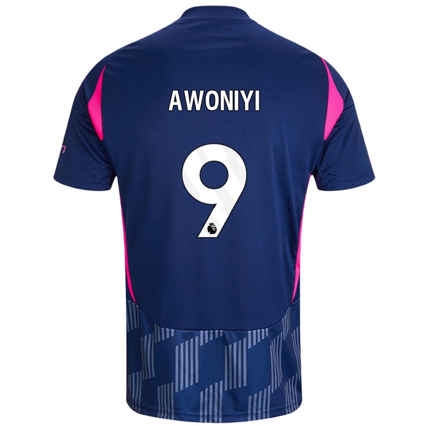 Kids Football Taiwo Awoniyi #9 Royal Blue Pink Away Jersey 2024/25 T-Shirt Nz