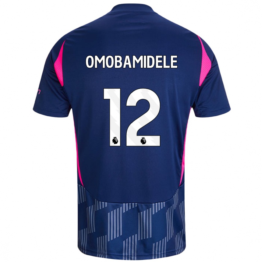 Kids Football Andrew Omobamidele #12 Royal Blue Pink Away Jersey 2024/25 T-Shirt Nz