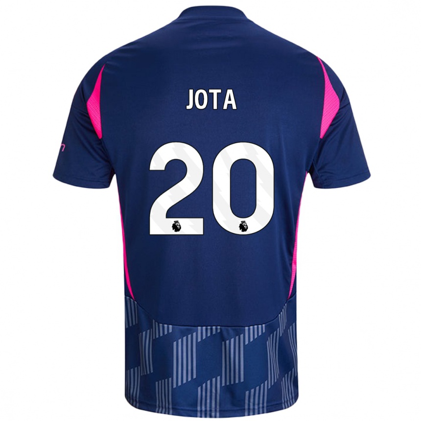 Kids Football Jota Silva #20 Royal Blue Pink Away Jersey 2024/25 T-Shirt Nz