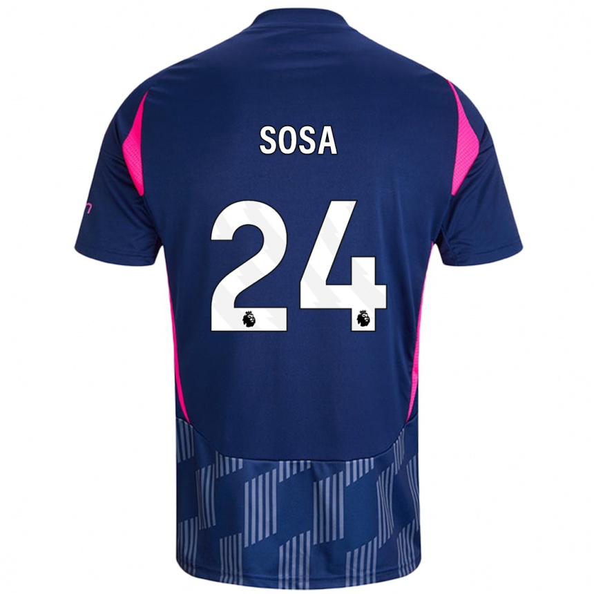 Kids Football Ramón Sosa #24 Royal Blue Pink Away Jersey 2024/25 T-Shirt Nz