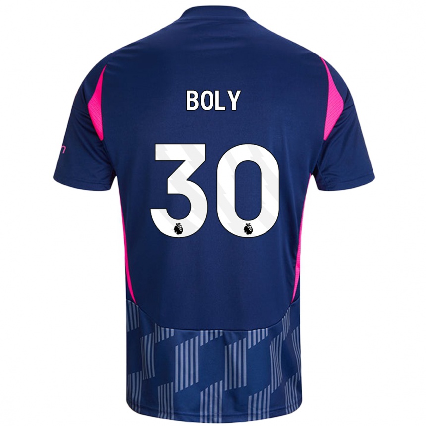 Kids Football Willy Boly #30 Royal Blue Pink Away Jersey 2024/25 T-Shirt Nz