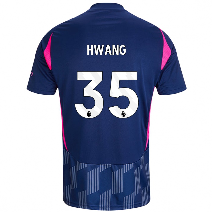 Kids Football Ui-Jo Hwang #35 Royal Blue Pink Away Jersey 2024/25 T-Shirt Nz