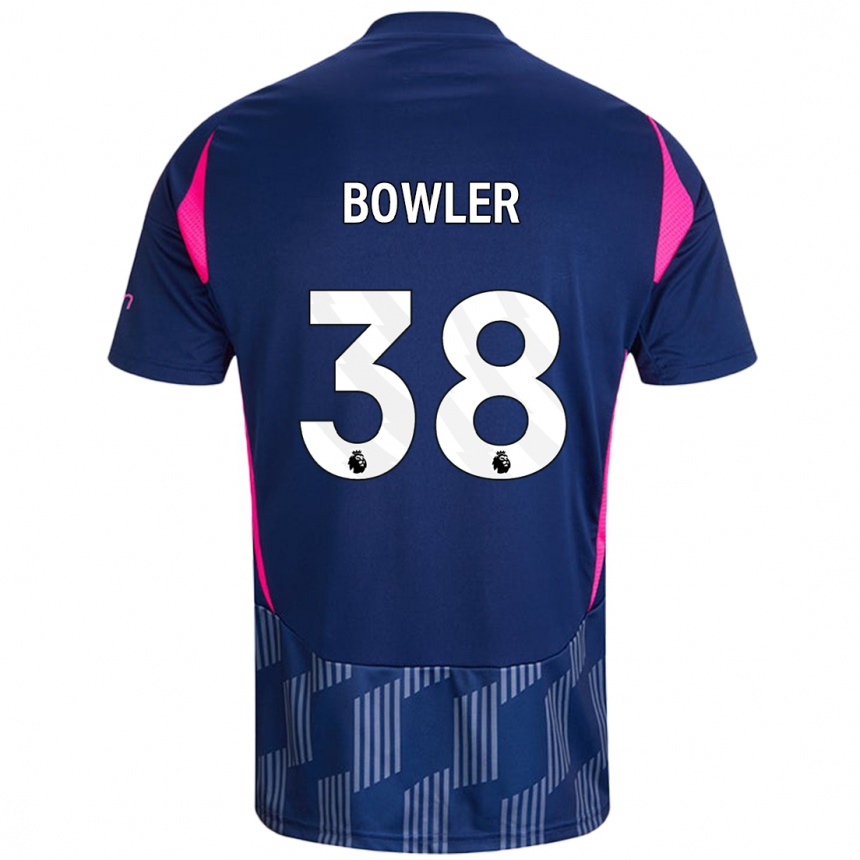 Kids Football Josh Bowler #38 Royal Blue Pink Away Jersey 2024/25 T-Shirt Nz