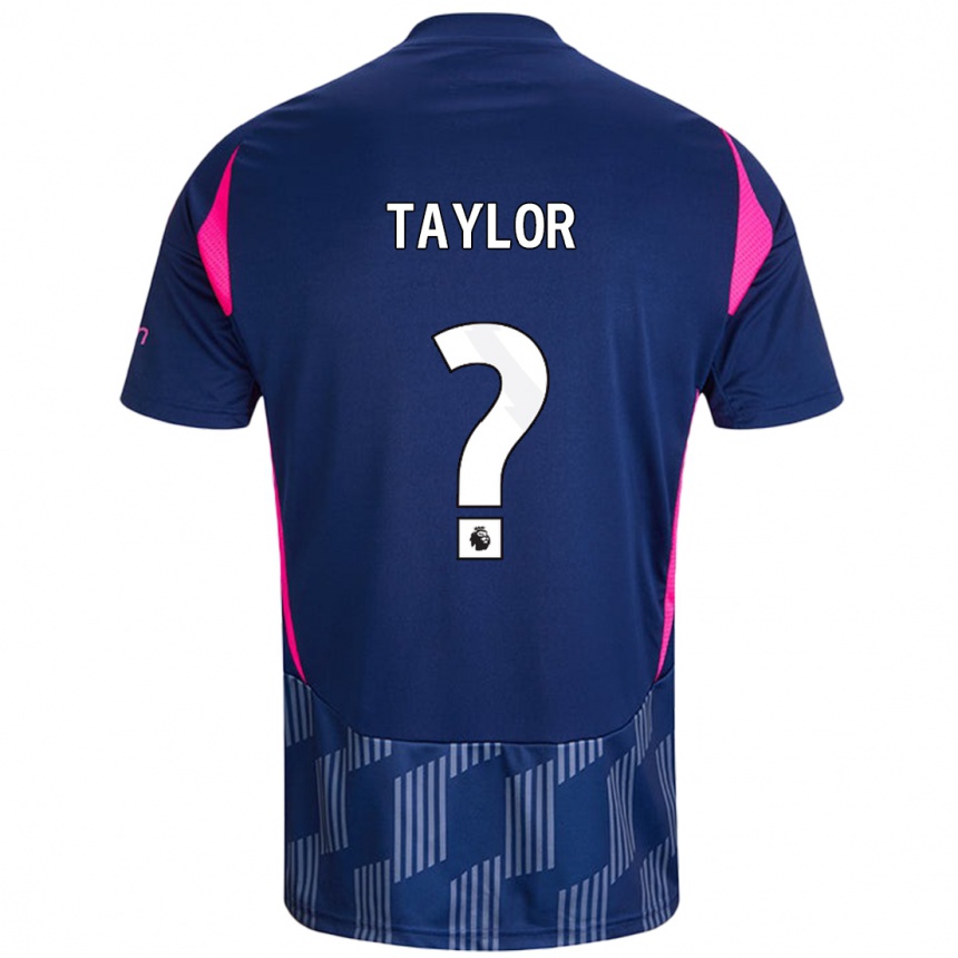 Kids Football Dale Taylor #0 Royal Blue Pink Away Jersey 2024/25 T-Shirt Nz