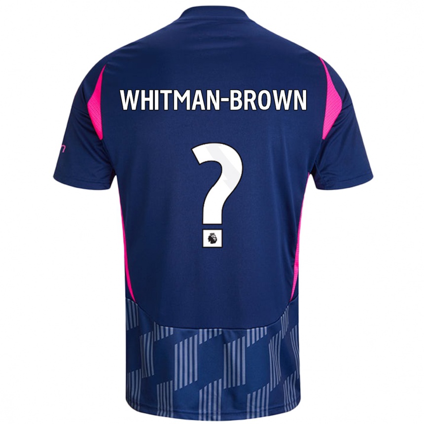 Kids Football Chae Whitman-Brown #0 Royal Blue Pink Away Jersey 2024/25 T-Shirt Nz