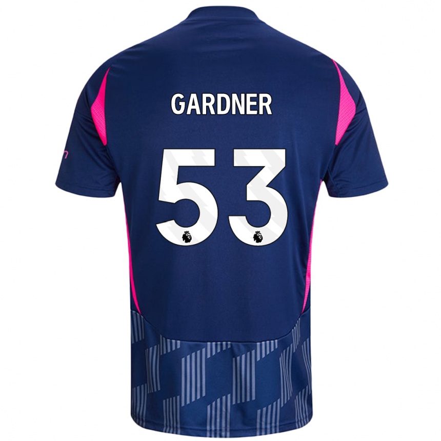 Kids Football Joe Gardner #53 Royal Blue Pink Away Jersey 2024/25 T-Shirt Nz