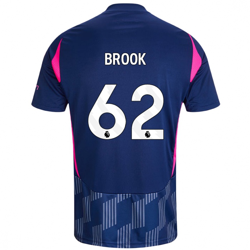 Kids Football Will Brook #62 Royal Blue Pink Away Jersey 2024/25 T-Shirt Nz