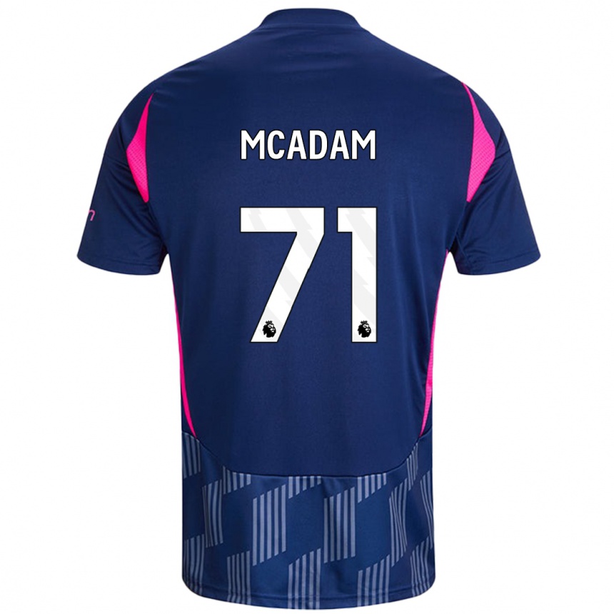 Kids Football Kyle Mcadam #71 Royal Blue Pink Away Jersey 2024/25 T-Shirt Nz