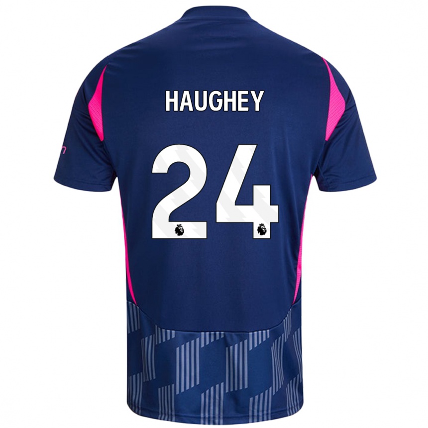 Kids Football Ella Haughey #24 Royal Blue Pink Away Jersey 2024/25 T-Shirt Nz