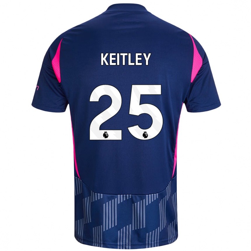 Kids Football Alice Keitley #25 Royal Blue Pink Away Jersey 2024/25 T-Shirt Nz