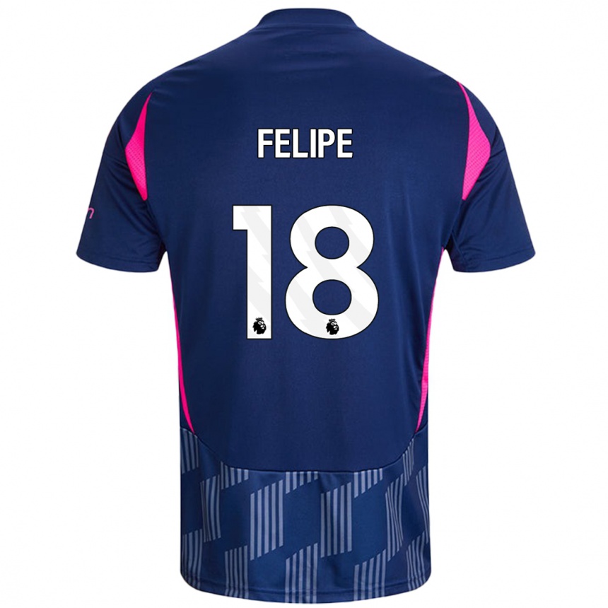 Kids Football Felipe #18 Royal Blue Pink Away Jersey 2024/25 T-Shirt Nz