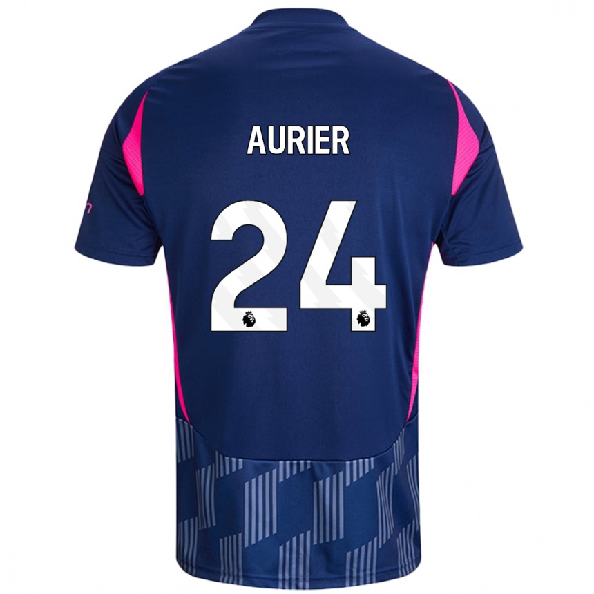 Kids Football Serge Aurier #24 Royal Blue Pink Away Jersey 2024/25 T-Shirt Nz