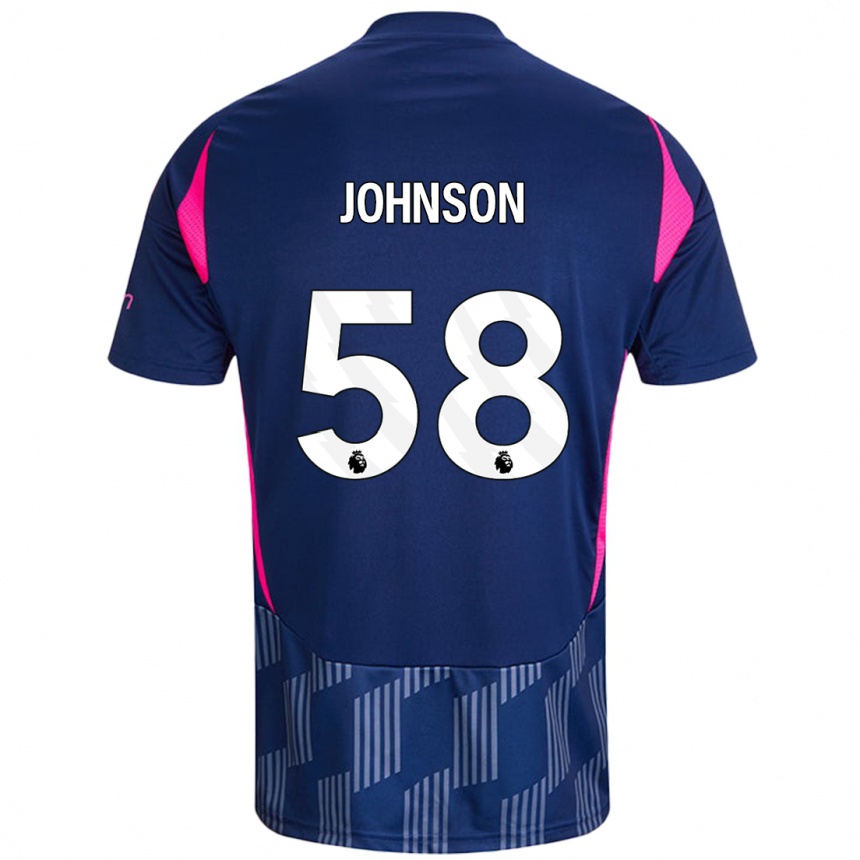 Kids Football Pharrell Johnson #58 Royal Blue Pink Away Jersey 2024/25 T-Shirt Nz