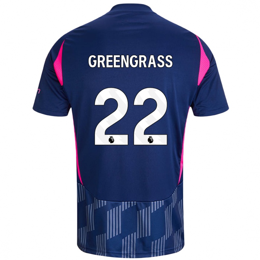 Kids Football Charlotte Greengrass #22 Royal Blue Pink Away Jersey 2024/25 T-Shirt Nz