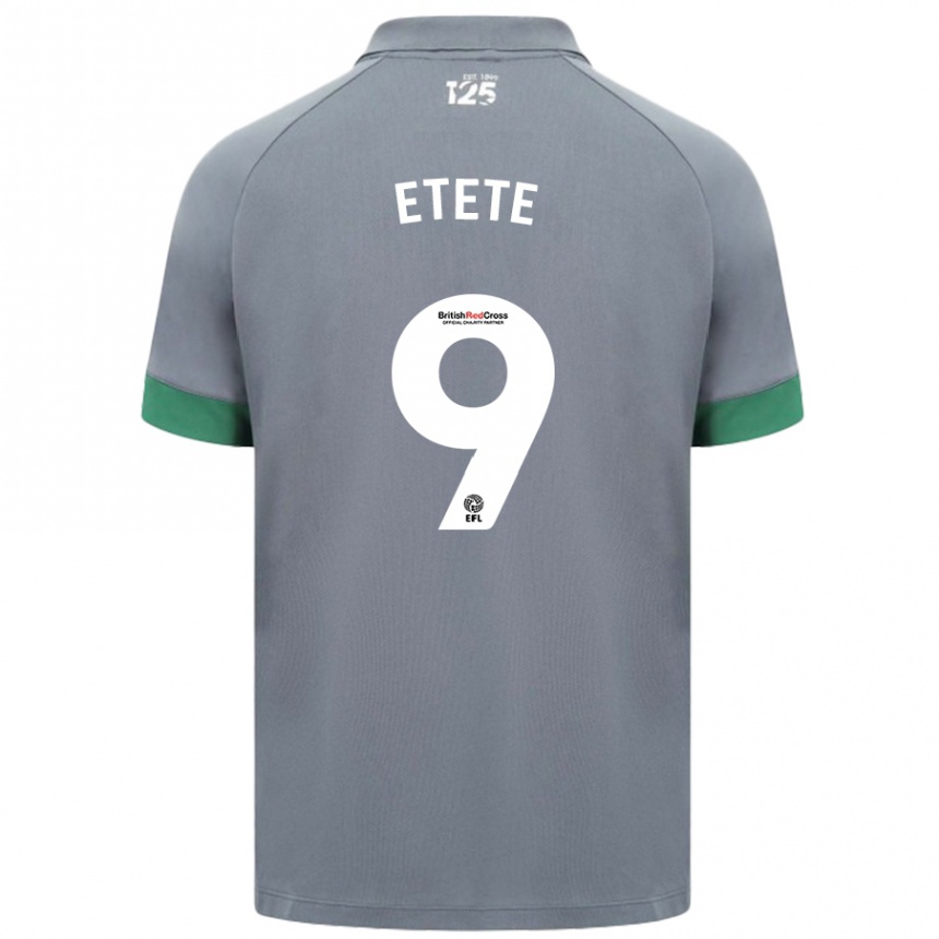 Kids Football Kion Etete #9 Dark Gray Away Jersey 2024/25 T-Shirt Nz