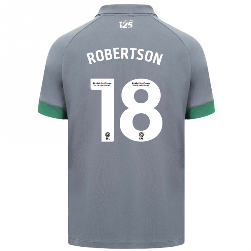 Kids Football Alex Robertson #18 Dark Gray Away Jersey 2024/25 T-Shirt Nz