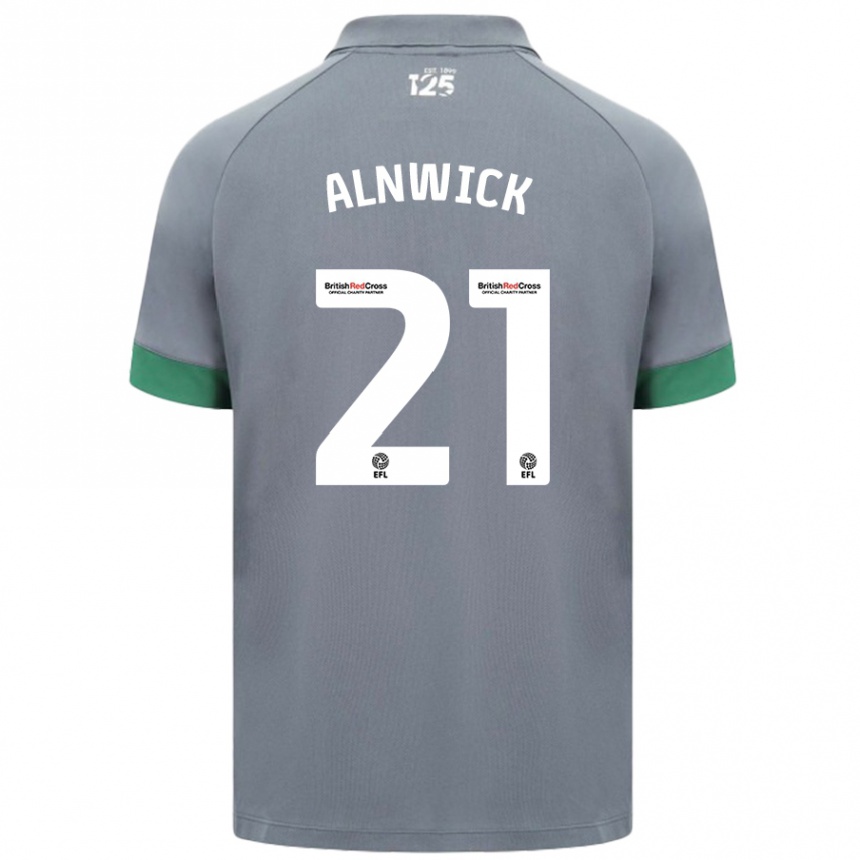 Kids Football Jak Alnwick #21 Dark Gray Away Jersey 2024/25 T-Shirt Nz