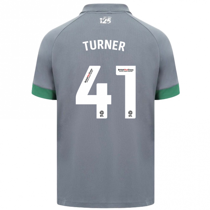 Kids Football Matthew Turner #41 Dark Gray Away Jersey 2024/25 T-Shirt Nz